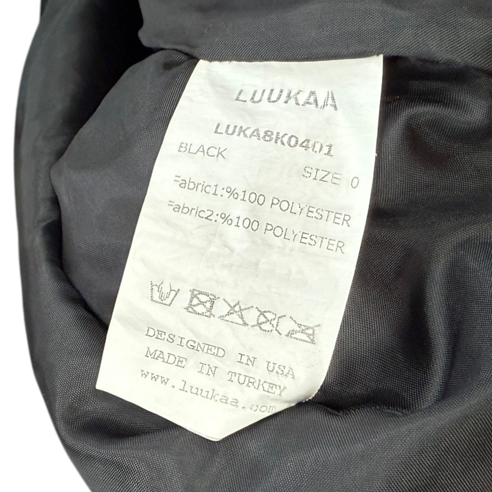 LUUKAA Black Quilted Puffer Midi Skirt Sz 6 Drawstring Hem Elastic Waist Pockets - Picture 8 of 8